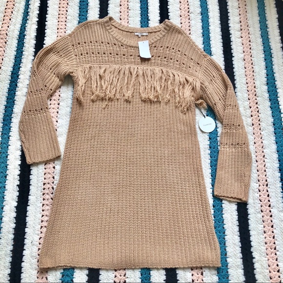 Tularosa Posey Fringe Trim Knit Sweater Dress - Picture 2 of 8